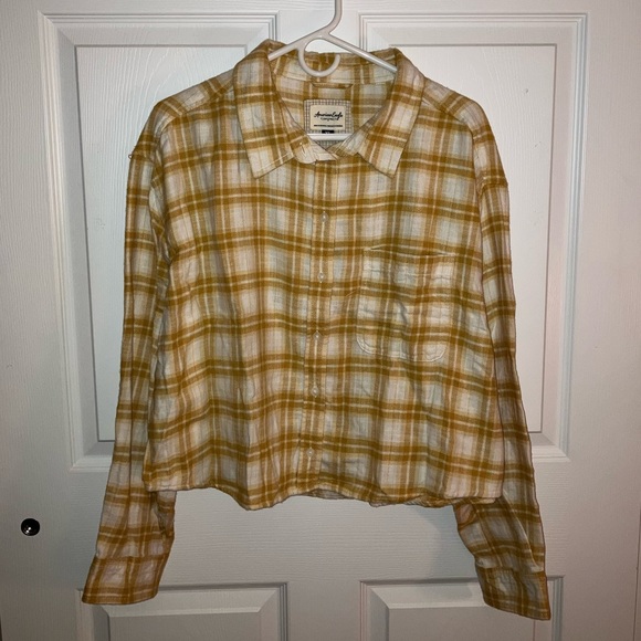 NEW American Eagle Cropped Flannel - Picture 2 of 5